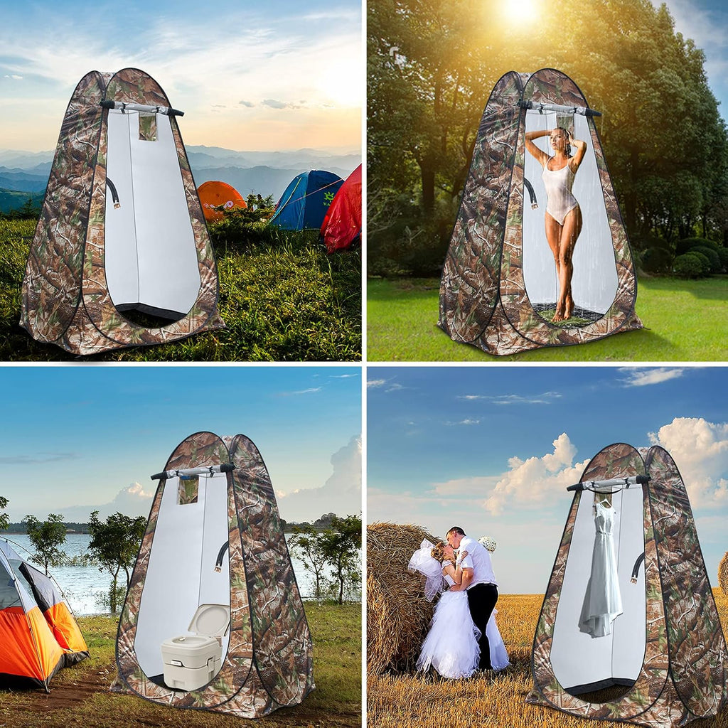 Pop Up Privacy Shower Tent - Portable Outdoor Camping Bathroom Toilet Changing Dressing Room - UPF40+ Waterproof