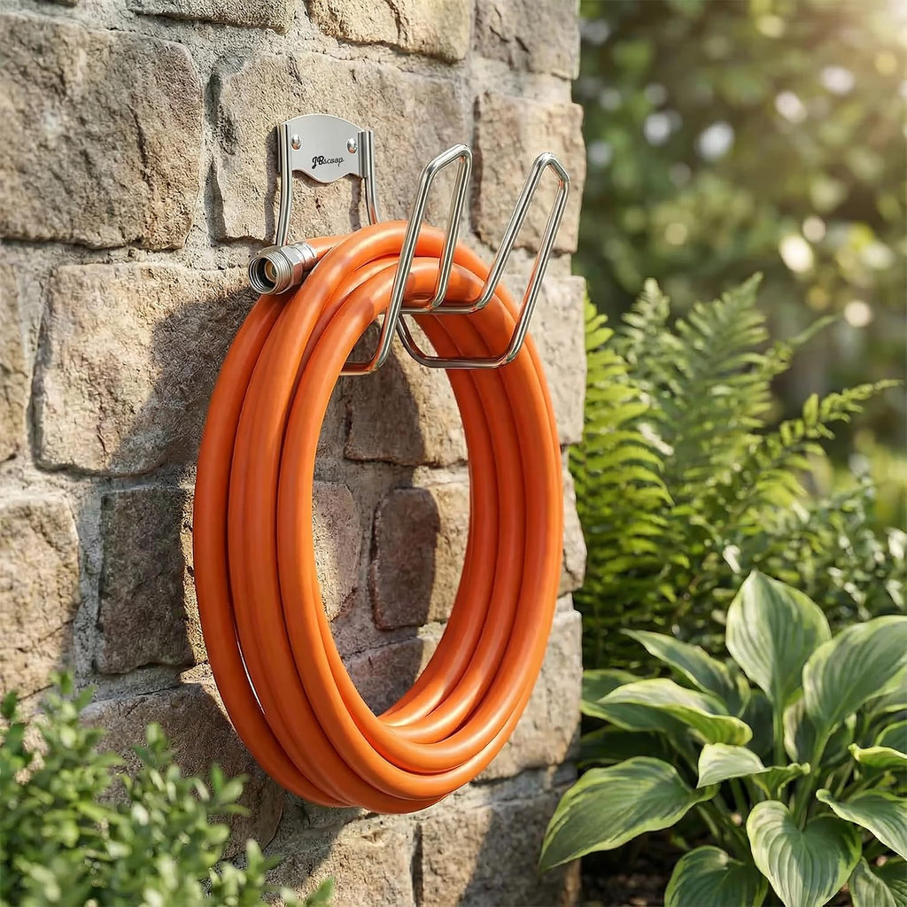 Garden Hose Holder, Garden Hose Hanger Wall Mount for Water Hose, Extension Cords, Air Compressor Hose, Heavy Duty &