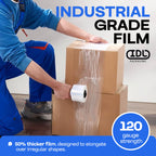 3" x 700' Stretch Wrap Mini Rolls, 120 Ga (4-Pack) - USA-Made