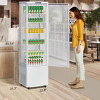 10.5 Cu.Ft Refrigerated Display Case, Floor-Standing Display Refrigerator with LED Light and Adjustable Shelves