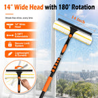 2-in-1 Window Squeegee, 18FT Window Cleaner Tool with 14" Head