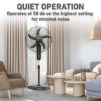 18" Oscillating Stand Fan 3-Speed Adjustable Height 30° Tilt