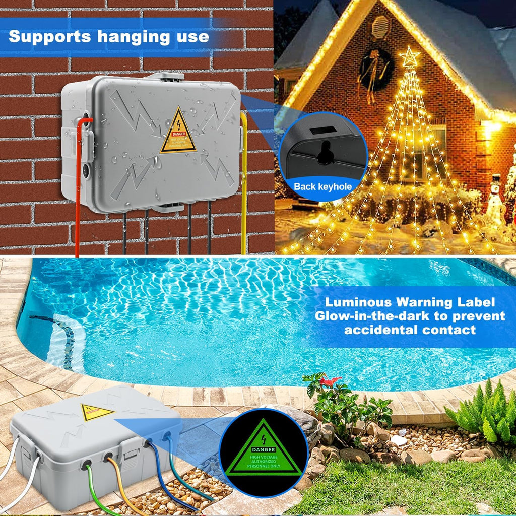 Large Outdoor Electrical Box(12.5x8.5x5inch),IP54 Waterproof Outdoor Outlet Covers,Weatherproof Extension Cord Covers