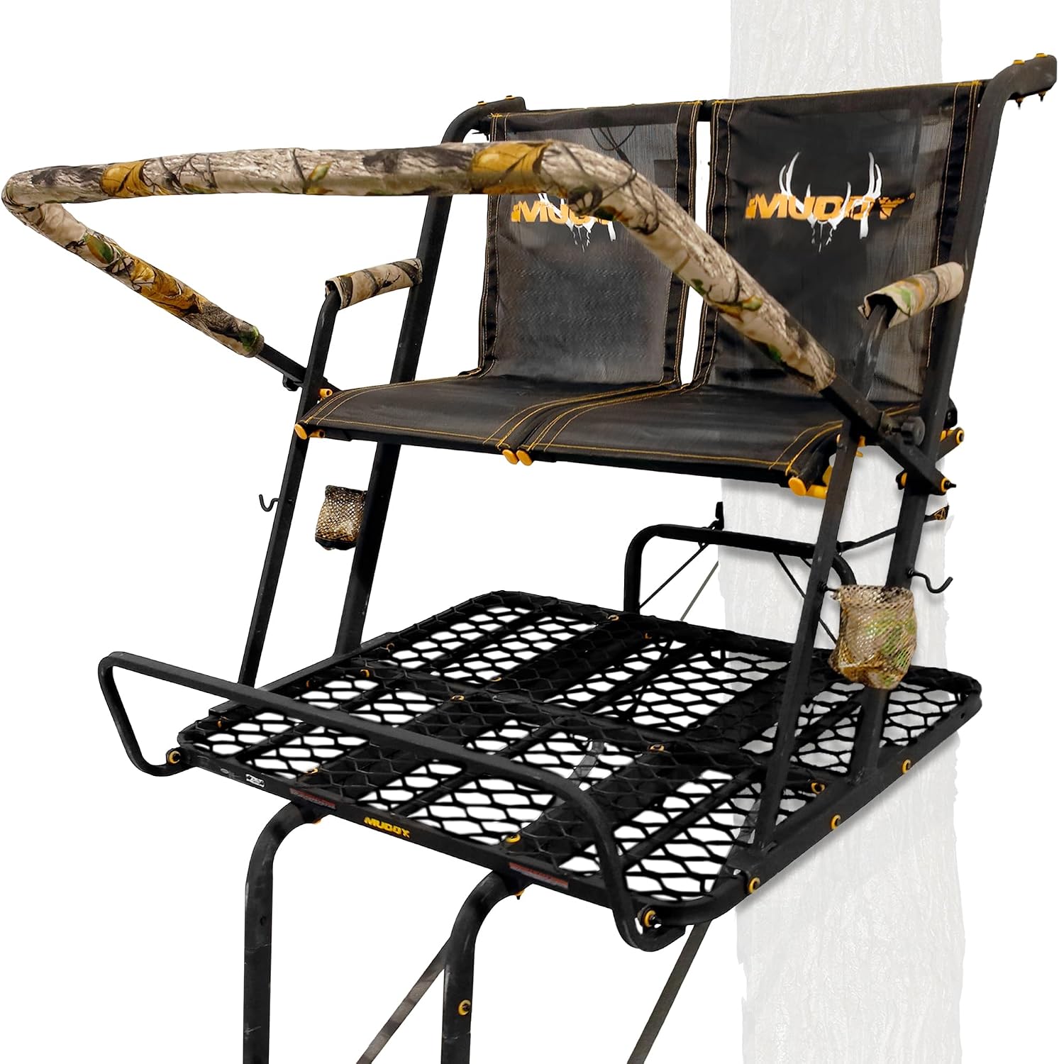 2-Person Ladder Tree Stand for Deer Hunting,17' Tall, Black | The Partner - Adjustable Climbing Treestand with