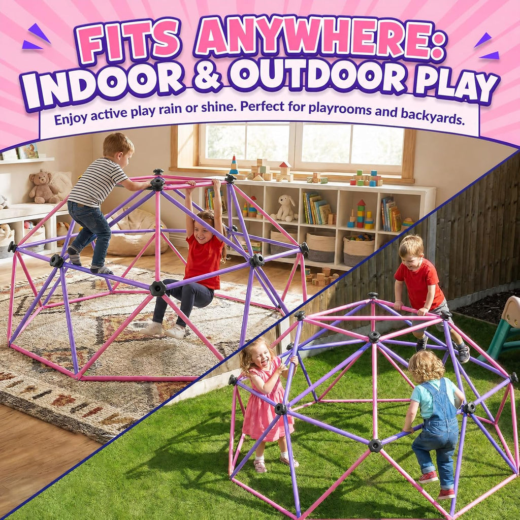 6FT Climbing Dome for Kids 3-8, Jungle Gym for Indoor and Outdoor, Geometric Dome Climber Supporting 440 Lbs