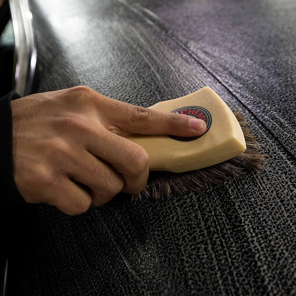 Long Bristle Horse Hair Leather Cleaning Brush - Leather Brush to Gently Clean Car Interiors, Furniture, Sneakers