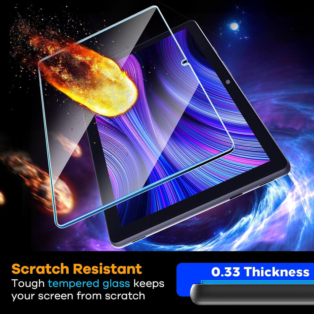 2-Pack Tempered Glass for Amazon Fire HD 10 Screen Protector (10.1" Tablet), 9H Glass for Fire HD 10/10 Plus/10