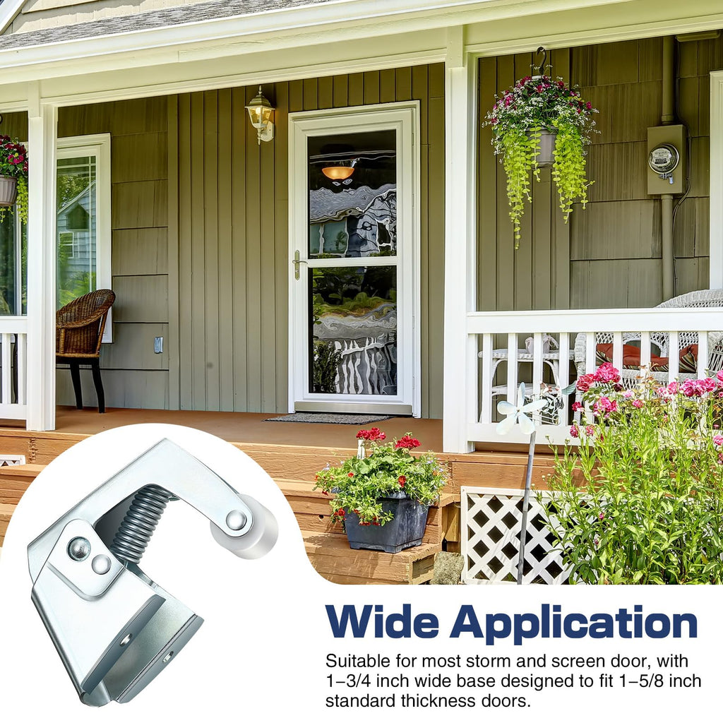 1 Pack Screen and Storm Door Catch, 1-3/4 x 1-5/8 in, Sliver