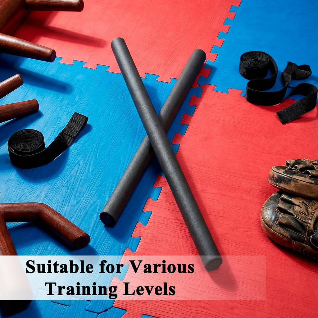 Foam Padded Escrima Sticks Training Set, 4 Pack Lightweight Martial Arts Practice Sticks for Skill Training