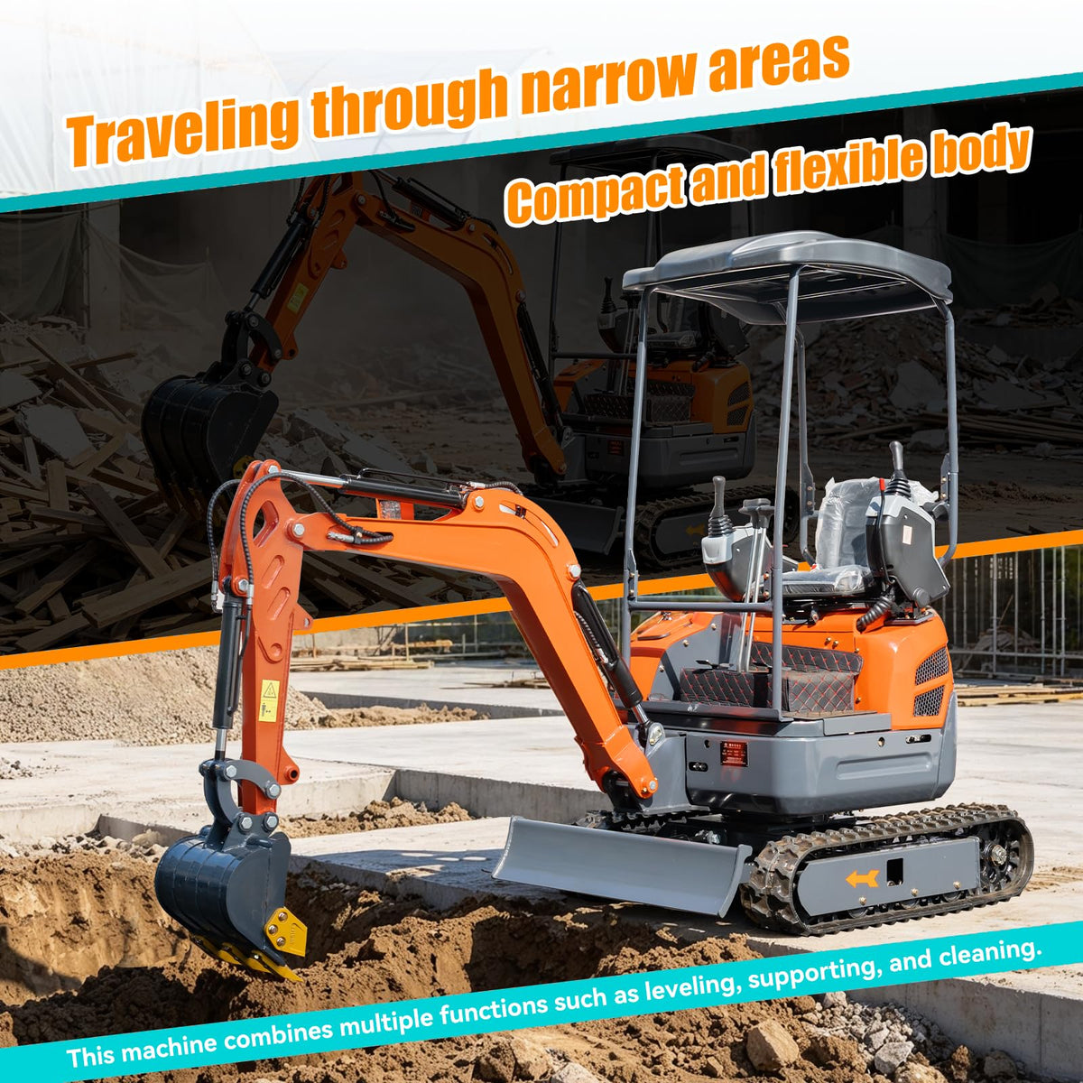 Mini Tracked Excavator, Equipped with a Pilot-Operated System, Is Suitable for Excavation and Bulldozing Projects in