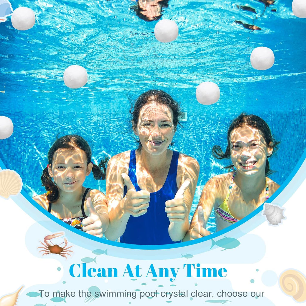 4.6 lbs Pool Filter Media Balls Fiber Filter Media for Swimming Pool Sand Filters and Bath Center Bathtubs Spas