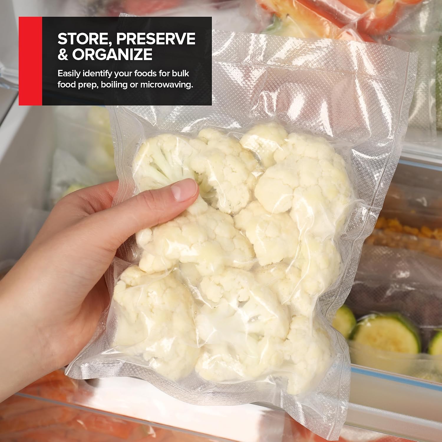 11x150 Inch Vacuum Seal Bags, Rolls in a Box with Customizing Cutter, 11 Inch Rolls for Freezing, Sous Vide and
