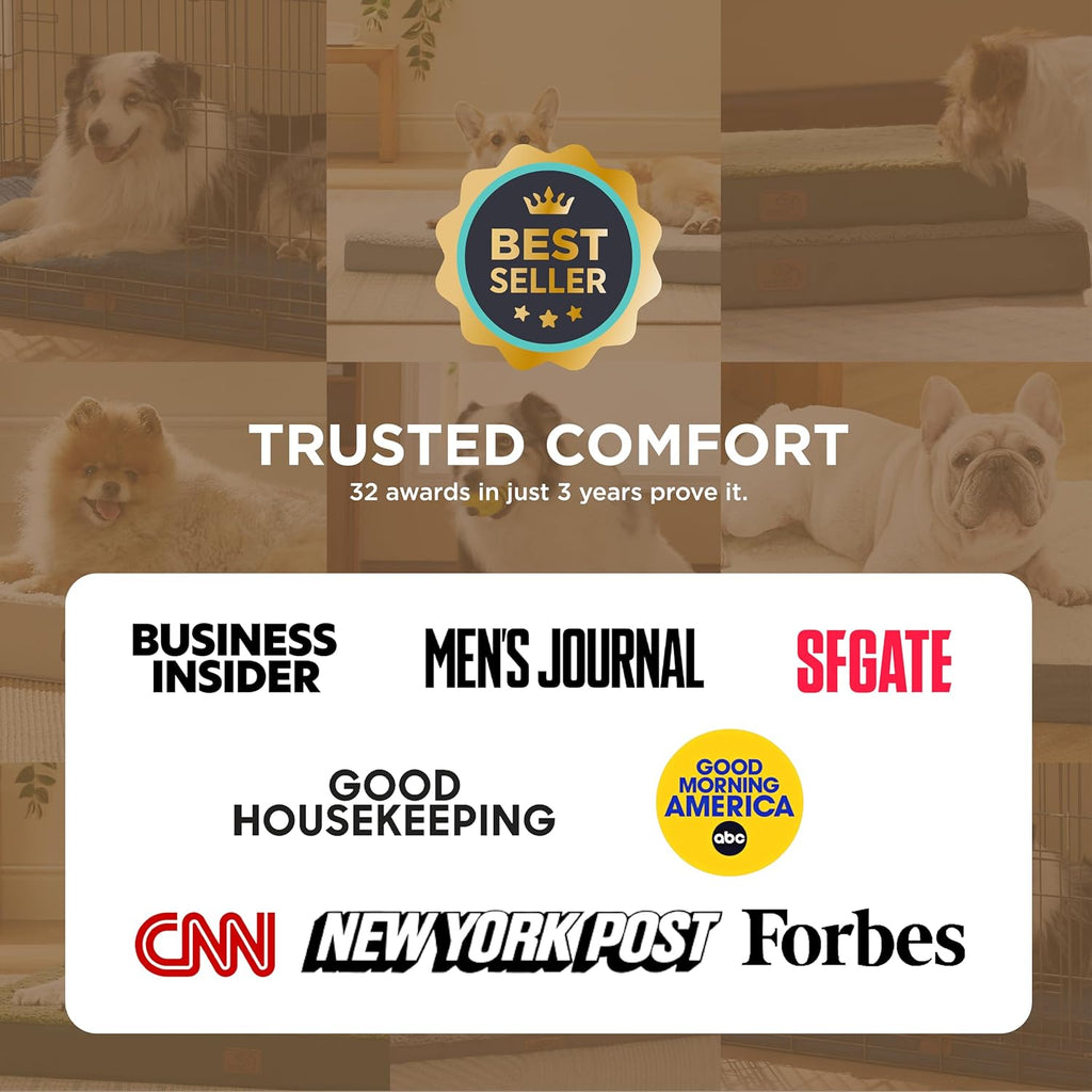 Dog Beds Large Sized Dog - Comfy Flat Pet Beds with Removable Washable Cover, Orthopedic Egg Crate Foam Puppy Mat