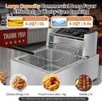 Deep Fryer with Basket for Restaurant Home Use