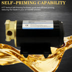 12V Oil Transfer Pump, 3.2 GPM 84W Self‑Priming Gear Pump, Fluid Extractor