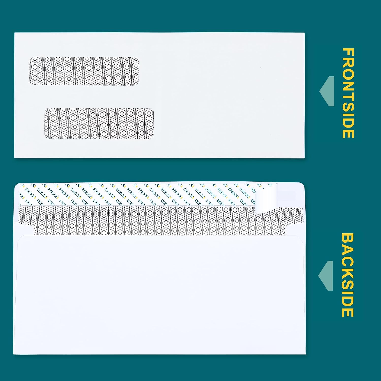 #10 Double Window Security Envelopes Self Seal - 100/Pack - for Quickbooks Invoices and Business Statements