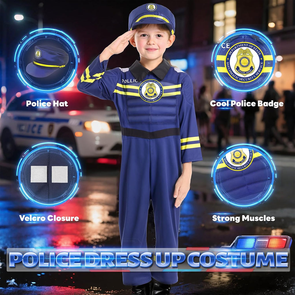 Costumes for Kids Boys Dress up Clothes for Role Play, Boys Muscle Chest | Dress up Costumes with Policeman, Fireman