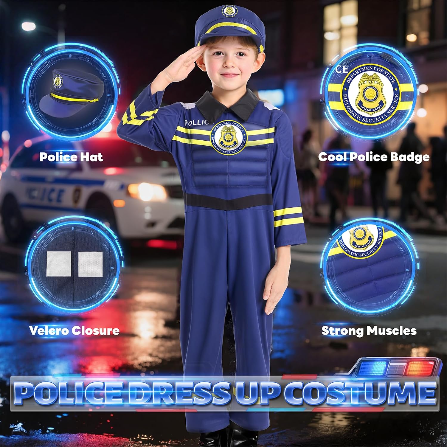 Costumes for Kids Boys Dress up Clothes for Role Play, Boys Muscle Chest | Dress up Costumes with Policeman, Fireman