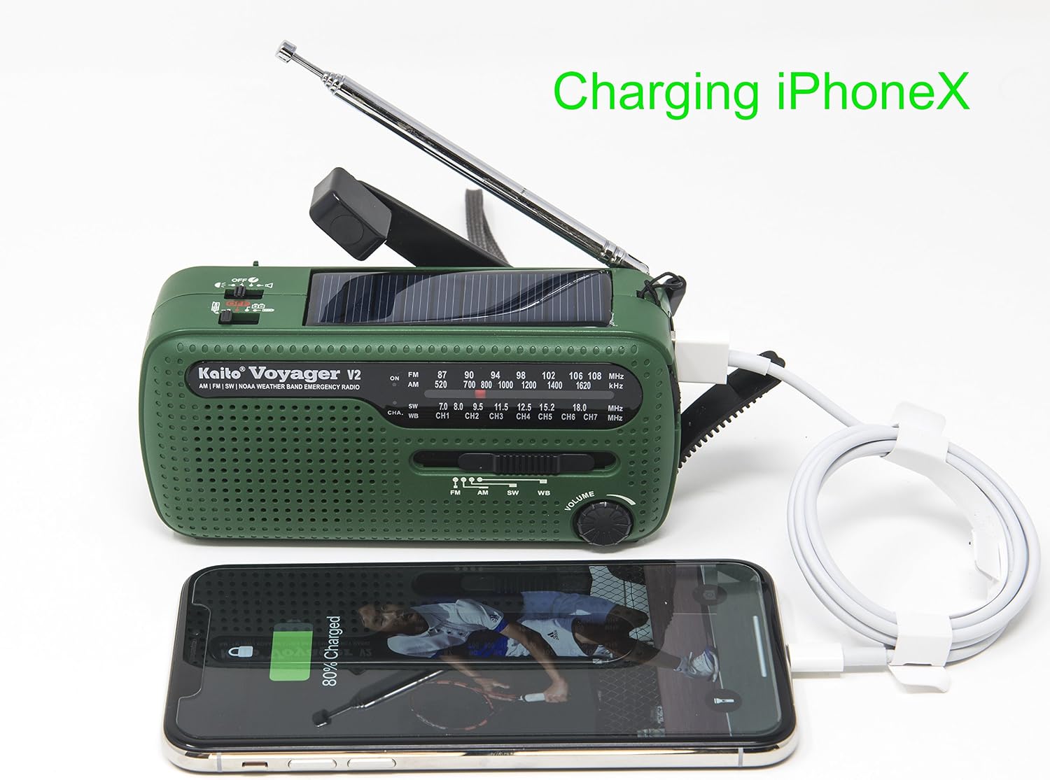 Best NOAA Portable Solar/Hand Crank AM/FM, Shortwave & NOAA Weather Emergency Radio with USB Cell Phone Charger & LED