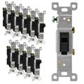 ENERLITES 10 Pack Toggle Light Switch, Single Pole Wall Switch, Black