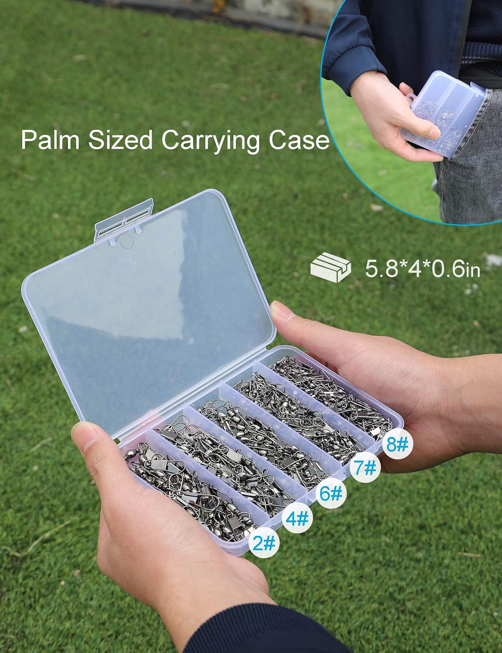 Fishing Swivels Snap Swivels 210pcs Barrel Swivels with Snaps, Fishing Swivels Saltwater Freshwater Snap Connector