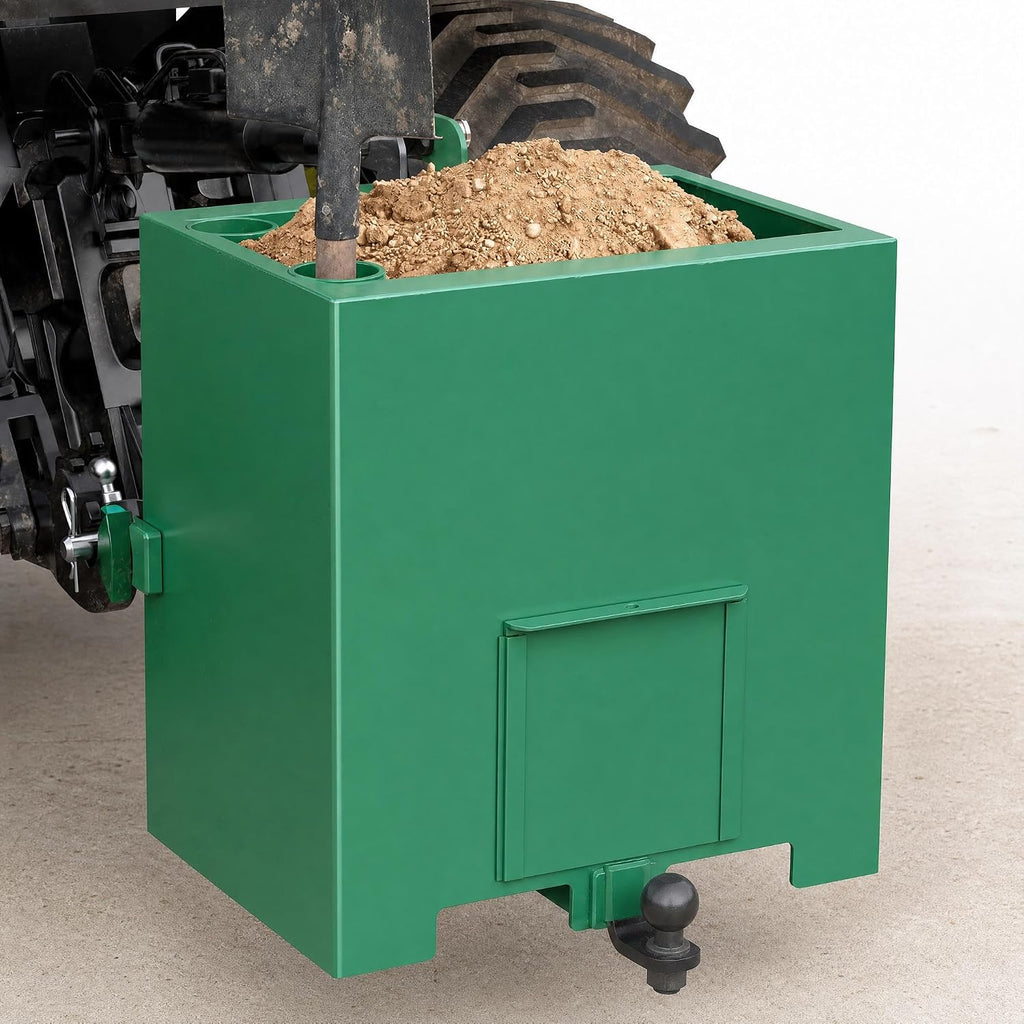 Heavy Duty Tractor Ballast Box, 800 Lb Capacity 3 Point Ballast Hitch Box with 2" Quick Hitch Receiver, Category 1