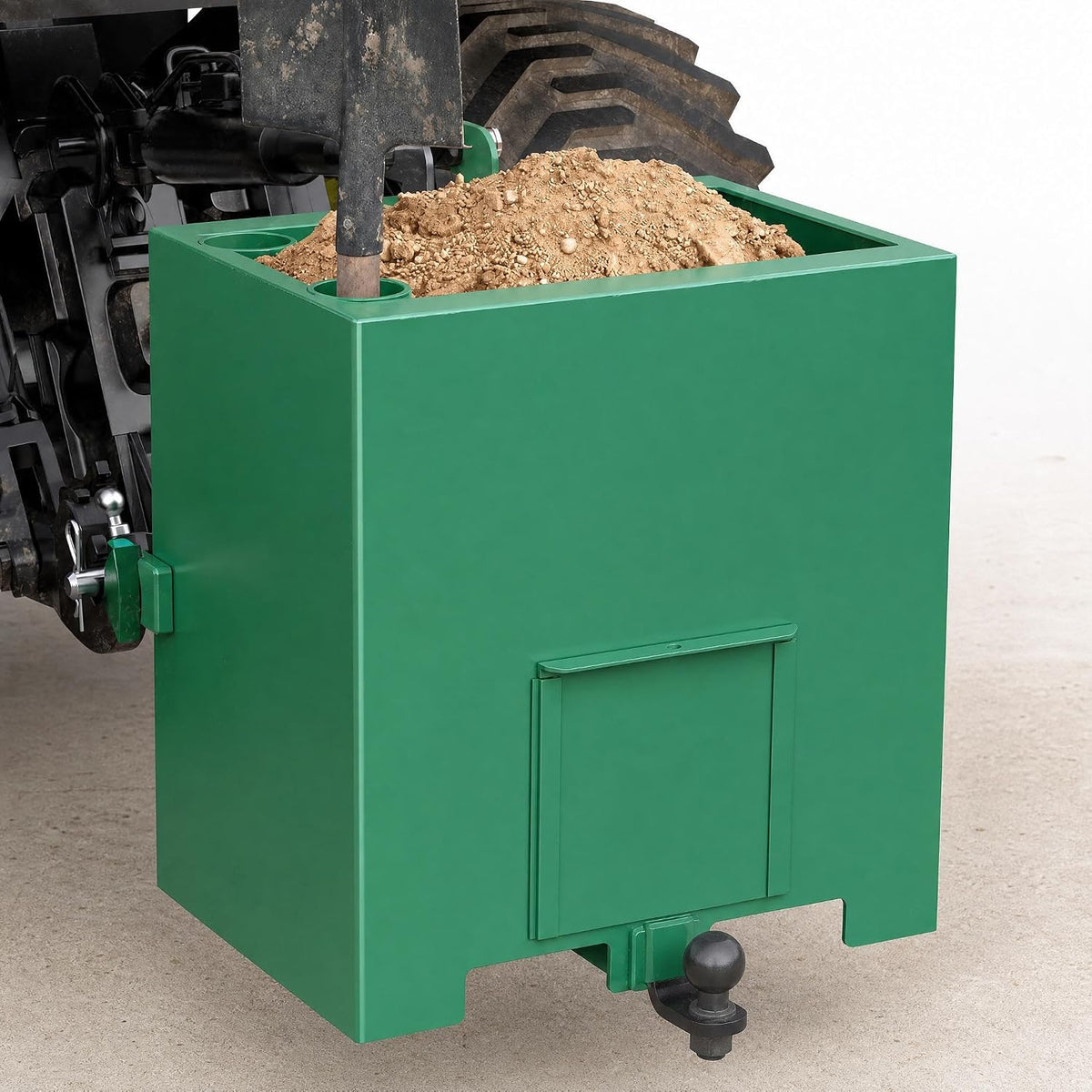 Heavy Duty Tractor Ballast Box, 800 Lb Capacity 3 Point Ballast Hitch Box with 2" Quick Hitch Receiver, Category 1
