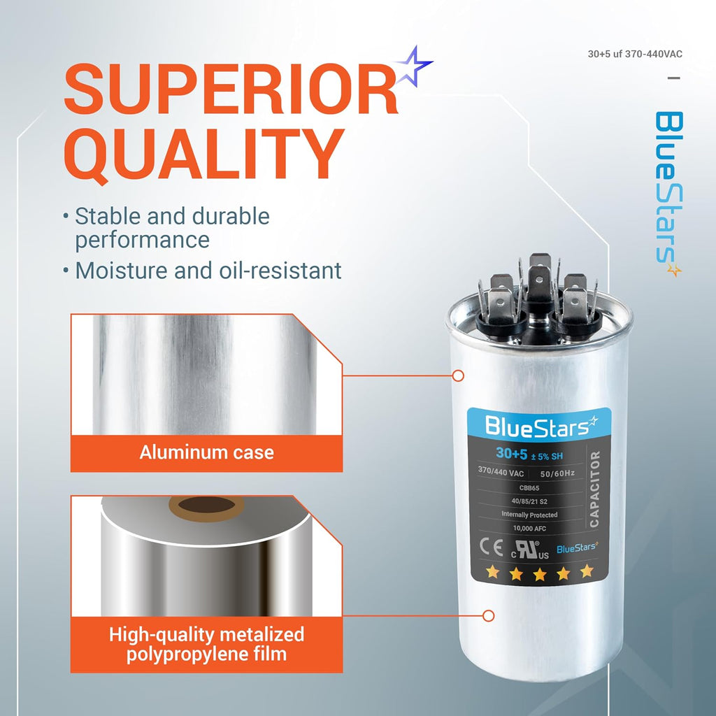 [Upgraded] BlueStars 30+5 uf/MFD 370-440 Capacitor