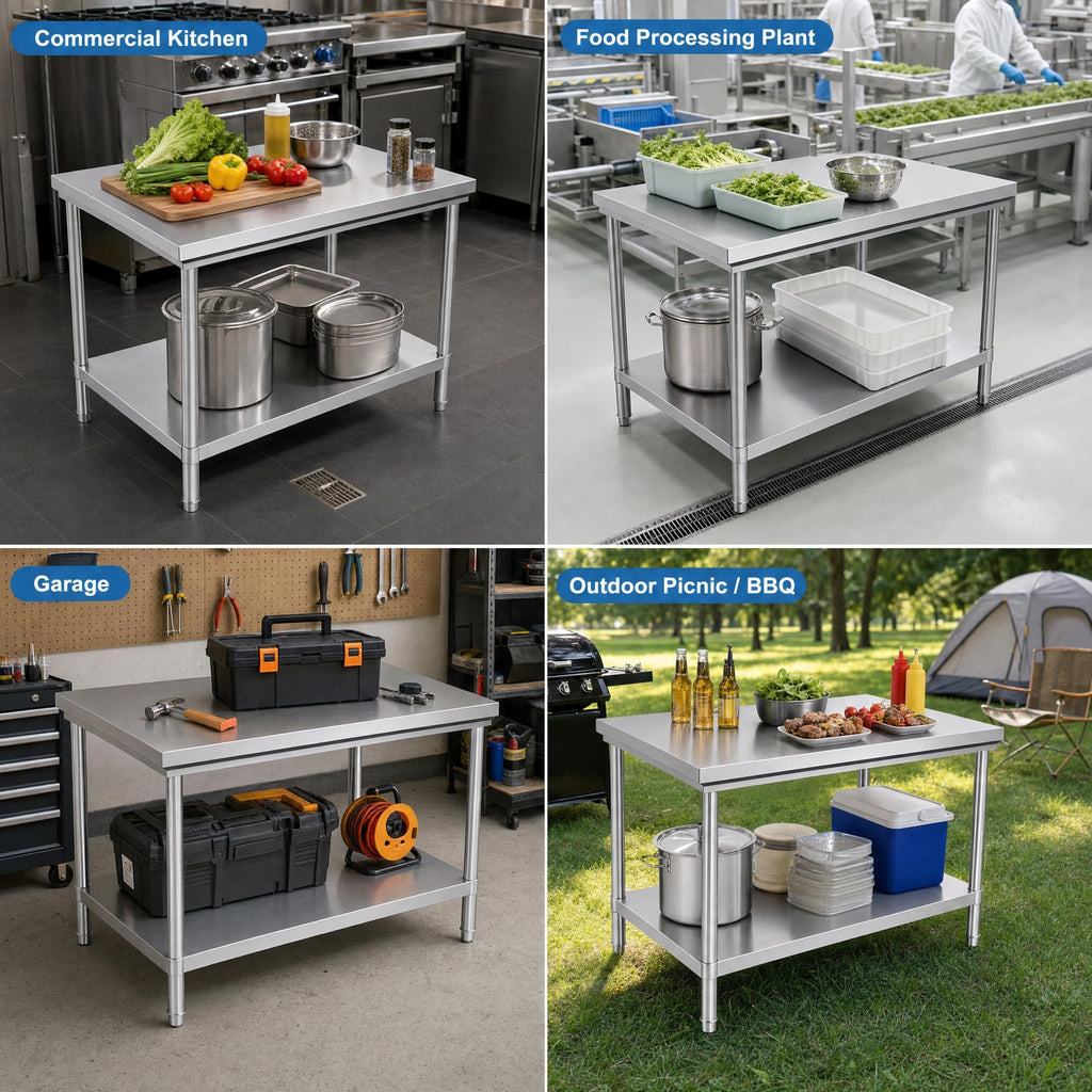 20x40 Stainless Steel Work Table,900-lb Capacity,Height Adjustable