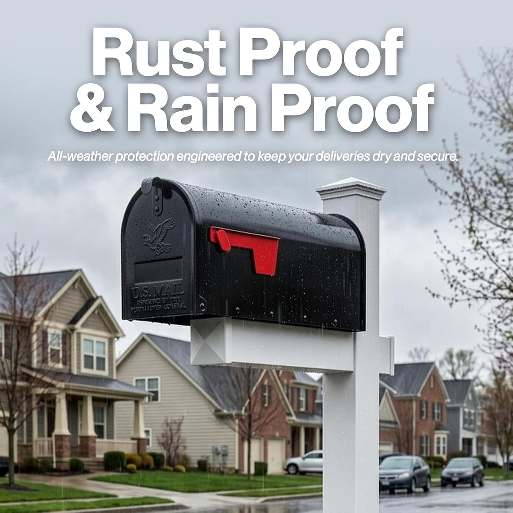 Richmond White Vinyl No-Dig Mailbox Post System with Stake | Includes ground anchor stake for easy no-dig