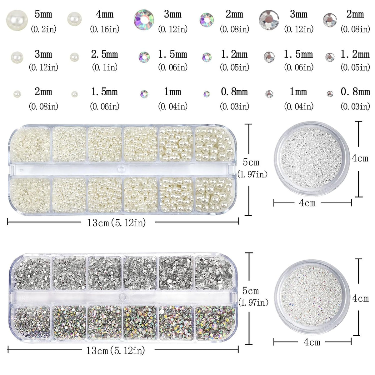 Flatback Nail Pearls Rhinestones for Nail Art DIY Nail Charms