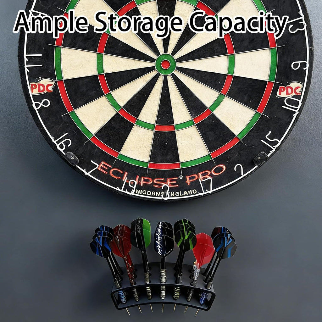 Wall Mounted Dart Holder - 21 Slot Dart Organizer Display Rack for Soft Tip & Steel Tip Darts,Gift for Players (Black)