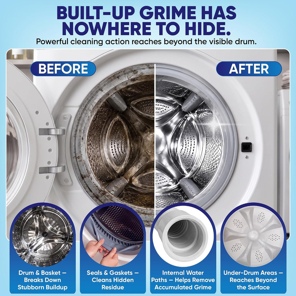 Washing Machine Cleaner Tablets for Pet Owners Enzymatic Deep Clean Helps Remove Cat & Dog Hair Urine Odor Causing