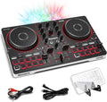 Party Mix III Bluetooth DJ Controller with Built-in Lights | Beat Assist, Smart Fader, 16 Pads, 2 Deck DJ Mixer