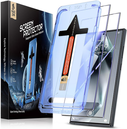 2 Pack for Samsung Galaxy S24 Ultra Tempered Glass Screen Protector, Auto Dust-Elimination Installation, Bubble Free
