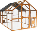 110" Large Walk-in Chicken Coop Enclosure with Waterproof Roof- Spacious Outdoor Yard, Pet Cage Playpen Farm Poultry
