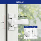 Screen and Storm Door Push Button Latch Handle Set with Night Lock