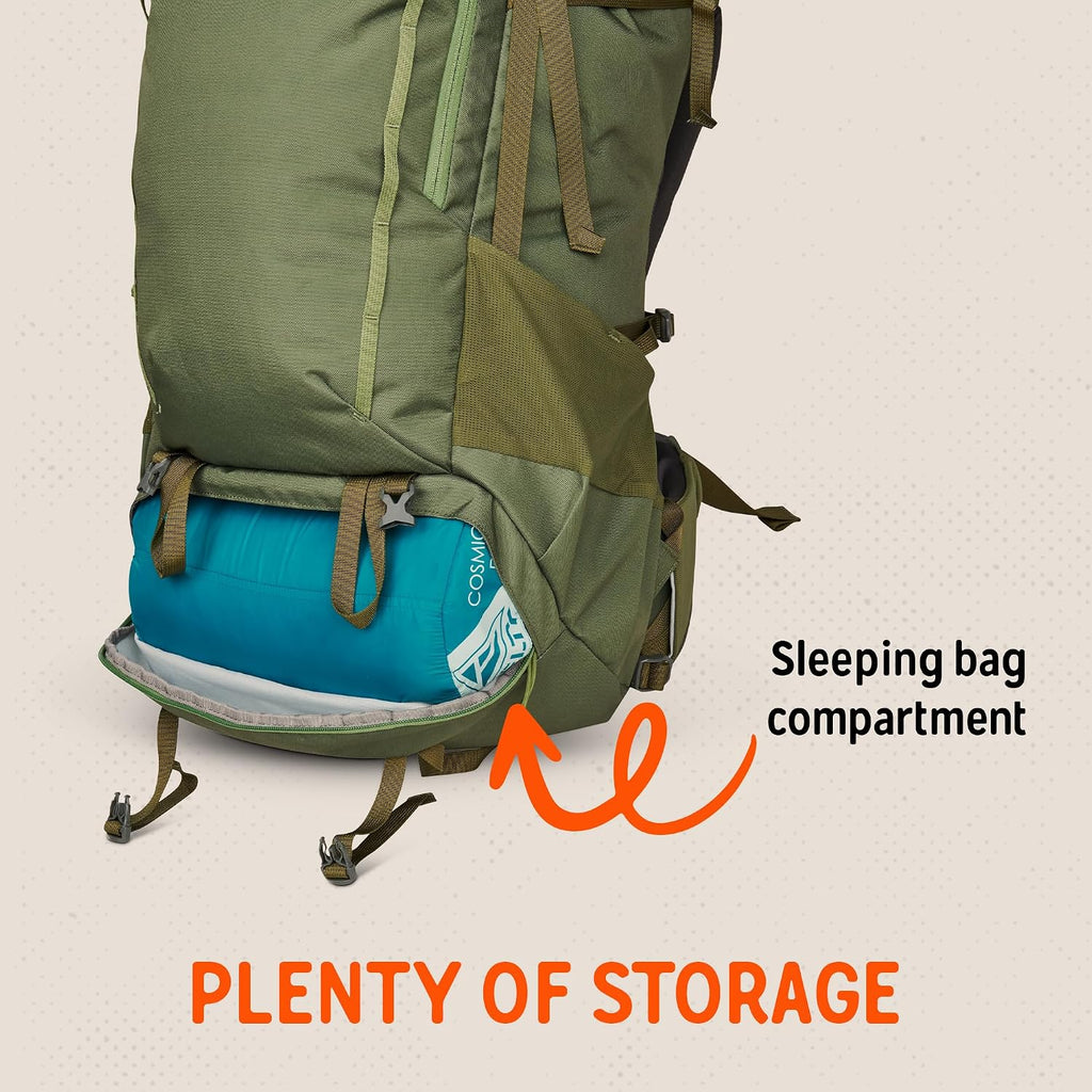 Kelty Asher Backpack, Daypack to Multi-Day Backpacking Capacity, Hiking, Lightweight Travel Pack, Internal Frame (65L