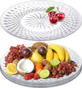 6 Pcs Round Plastic Serving Trays 14 Inch, Clear Party Platters