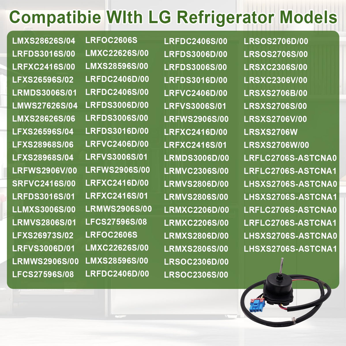 EAU65058502 Refrigerator Condenser Fan Motor Compatible with LG Fridge
