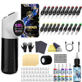 Panda Design Tattoo Gun with Paw Buttons, Wireless Tattoo Pen Machine Kit with Battery, Ink, 20 Cartridge Needles, 4