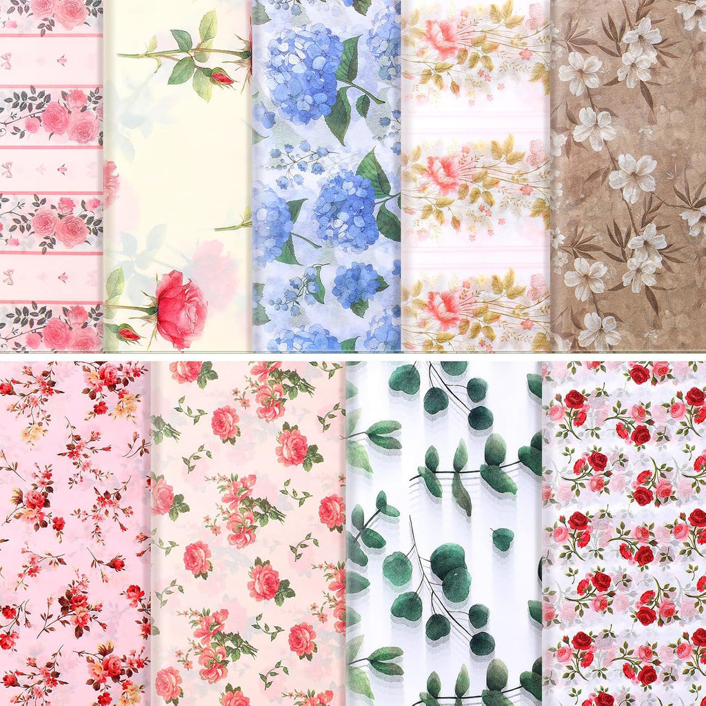 90 Sheets Floral Tissue Paper for Gift Wrap, Vivid
