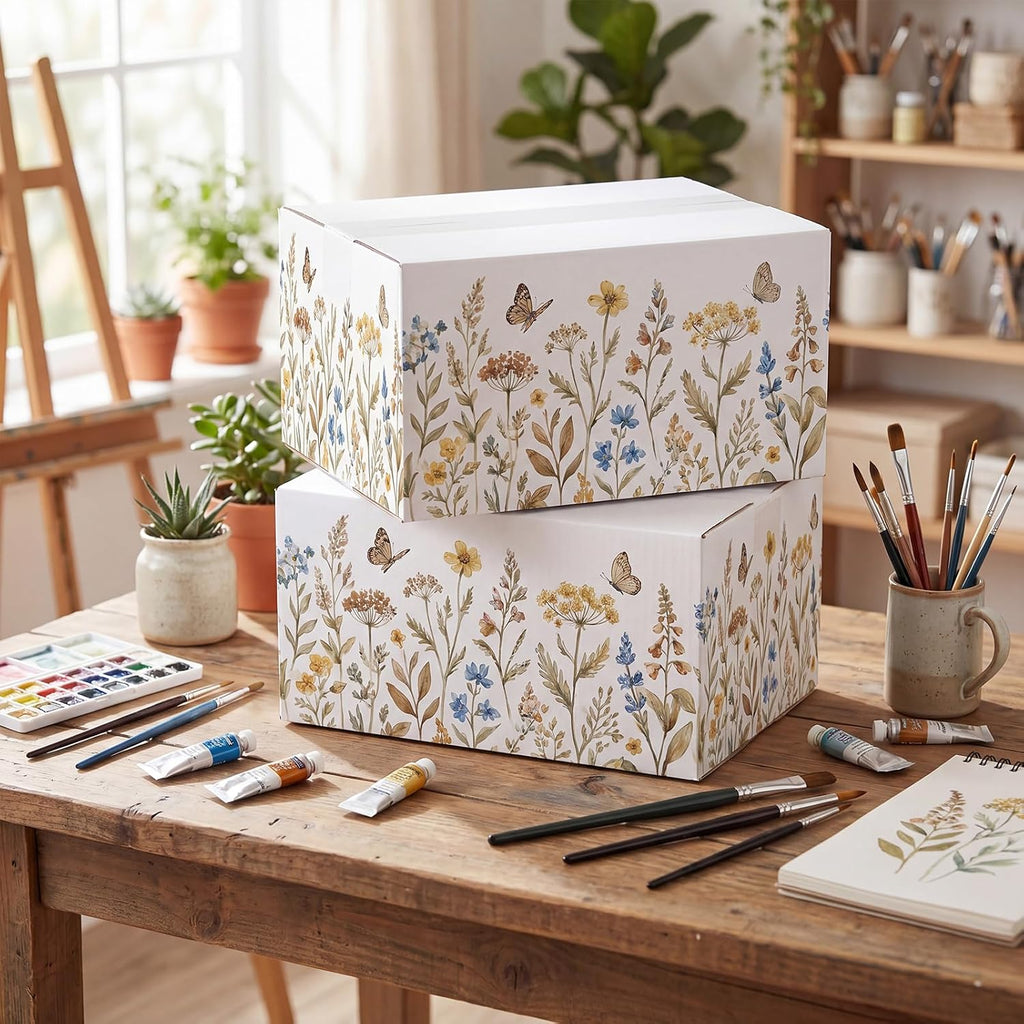 9x6x4 Shipping Boxes Set of 30, White Corrugated Cardboard Box