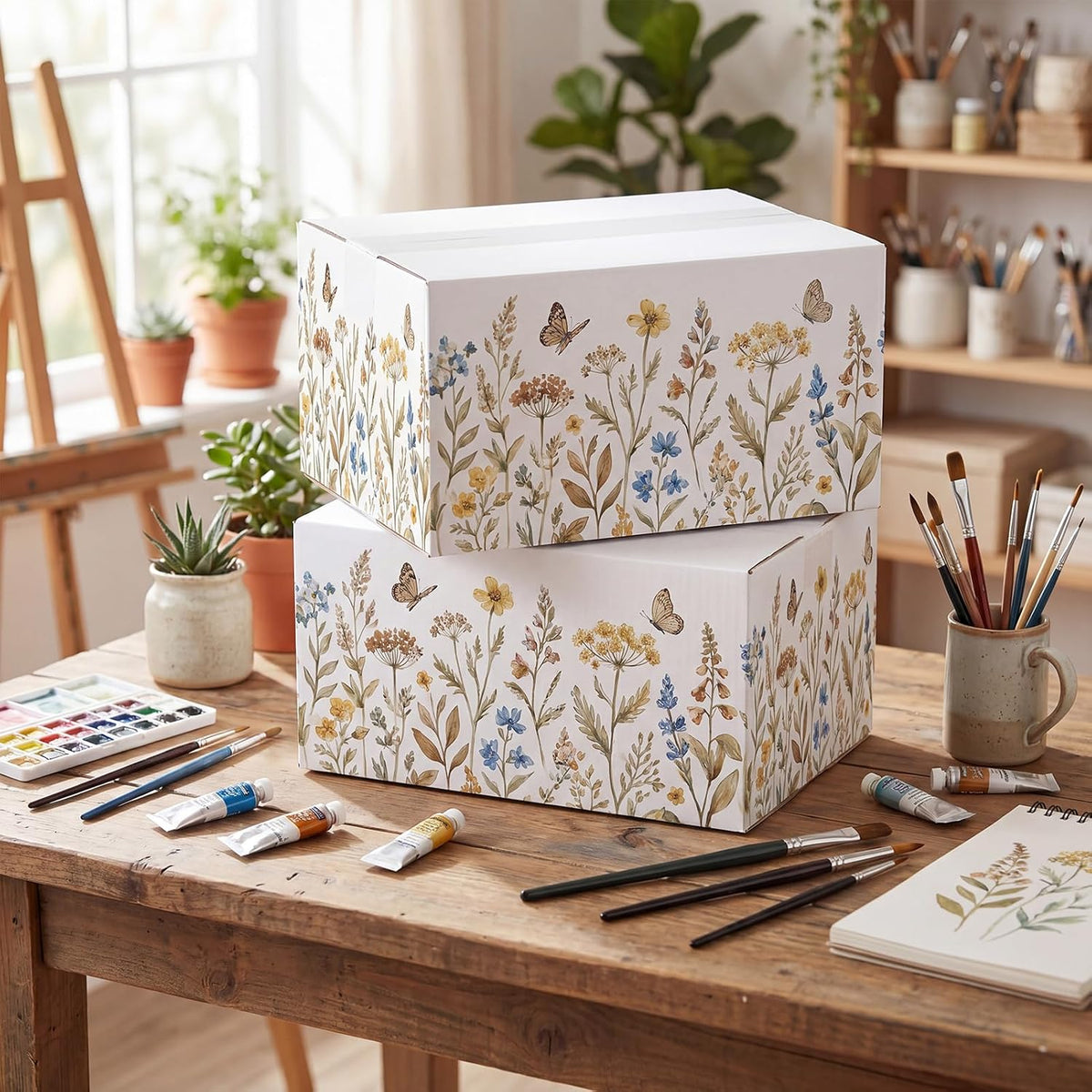 9x6x4 Shipping Boxes Set of 30, White Corrugated Cardboard Box