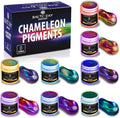 Chameleon Mica Powder, 8 Jars of Color Shift Mica Set - Epoxy Resin Color Pigment - Chameleon Powder Glitter