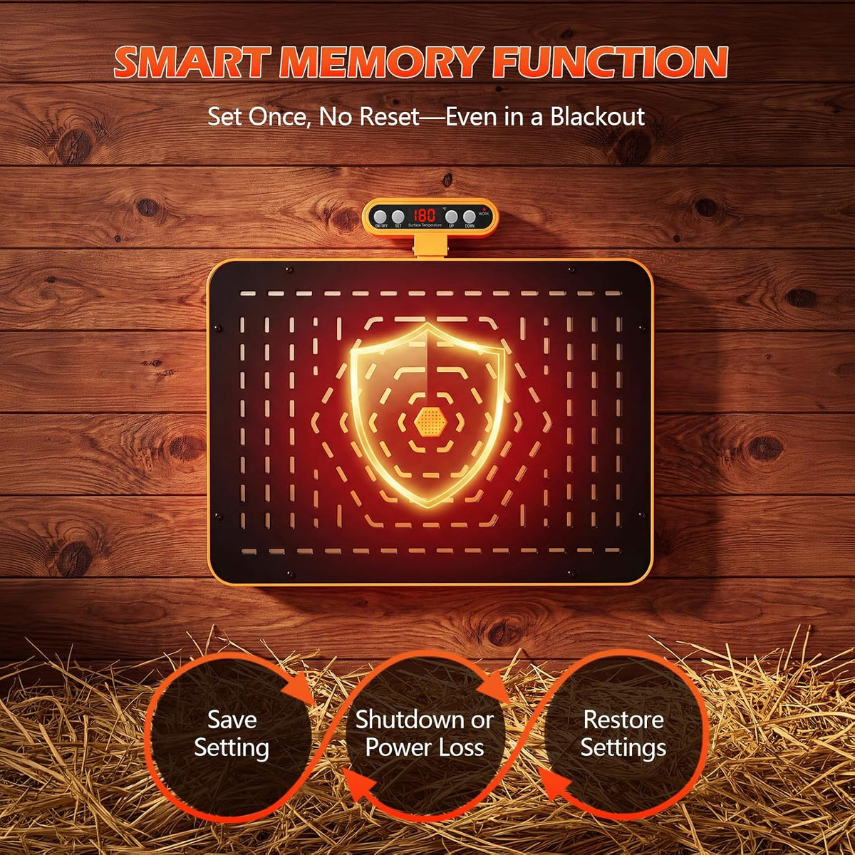 Smart Chicken Coop Heater with Thermostat, Safe Radiant Warmer