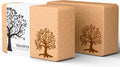 Cork Yoga Blocks 2 Pack Set, Natural Cork Soft Non-Slip Yoga Blocks, High Density & Eco Friendly Yoga Accessories for
