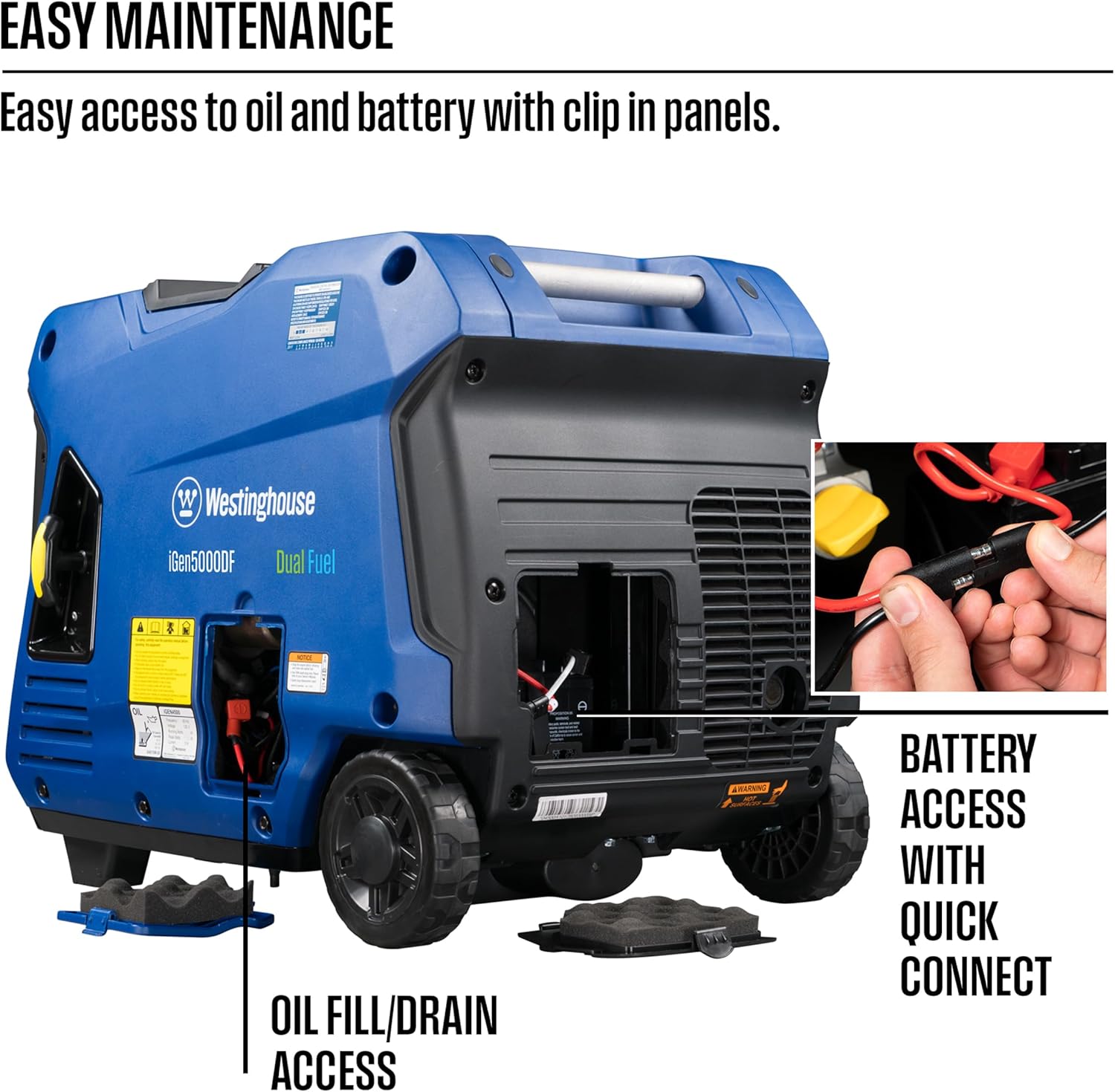 5000 Peak Watt Super Quiet Dual Fuel Portable Inverter Generator, Remote Electric Start, Gas & Propane Powered, RV