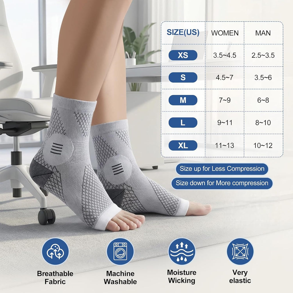 3 Pairs Neuropathy Socks for Women and Men, Toeless Compression Socks | Toeless compression sleeves for daily wear