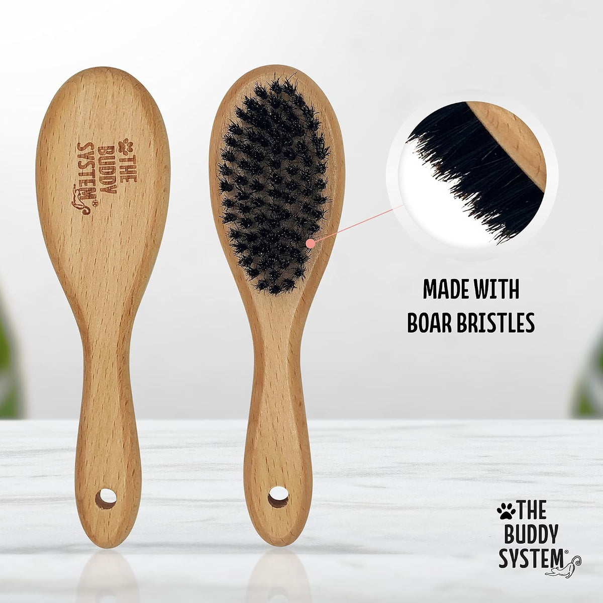 Soft Cat Brush with Boar Bristles, 1 Pack
